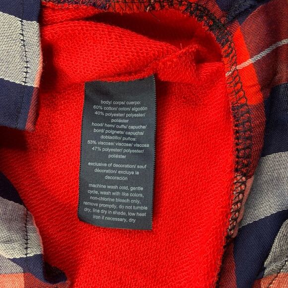 TOMMY HILFIGER 2-For-One Hooded Plaid Long Sleeves Top - Picture 6 of 9